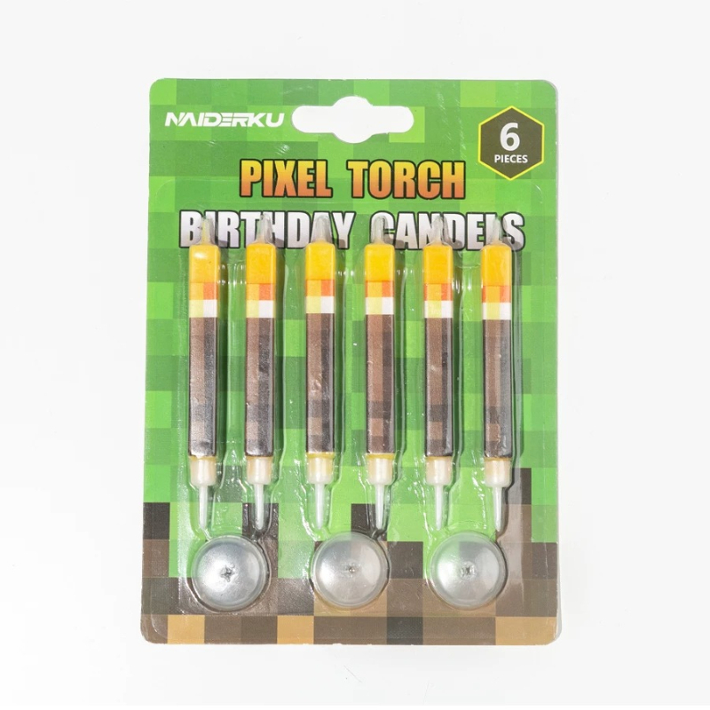6pcs Pixel Torch Birthday Cand - Candle Supplies Video 리뷰 및 가격