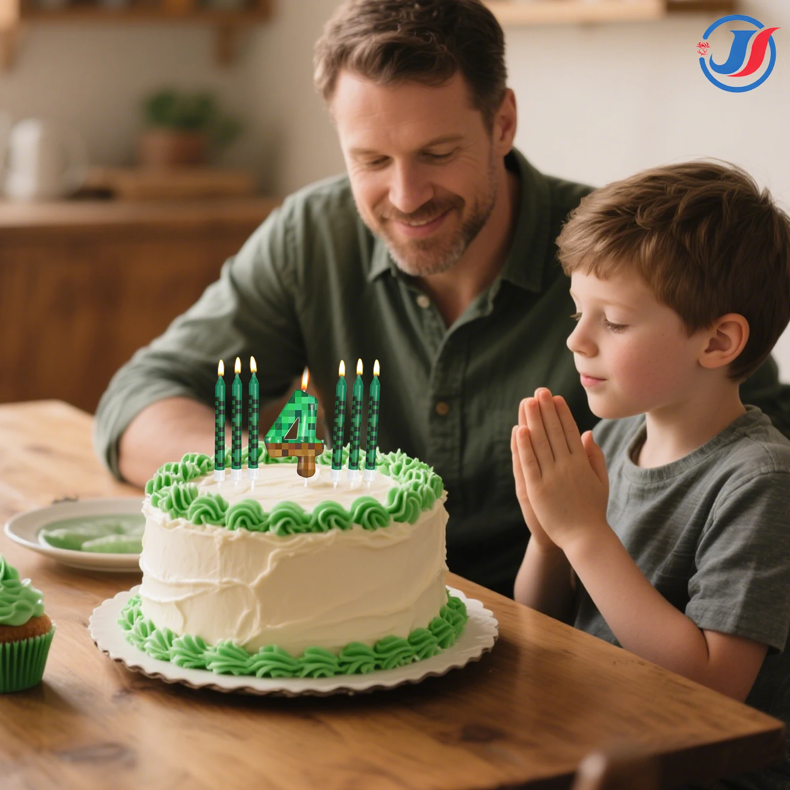 7Pcs Pixel Miner Birthday Cake - Candle Supplies Video 리뷰 및 가격