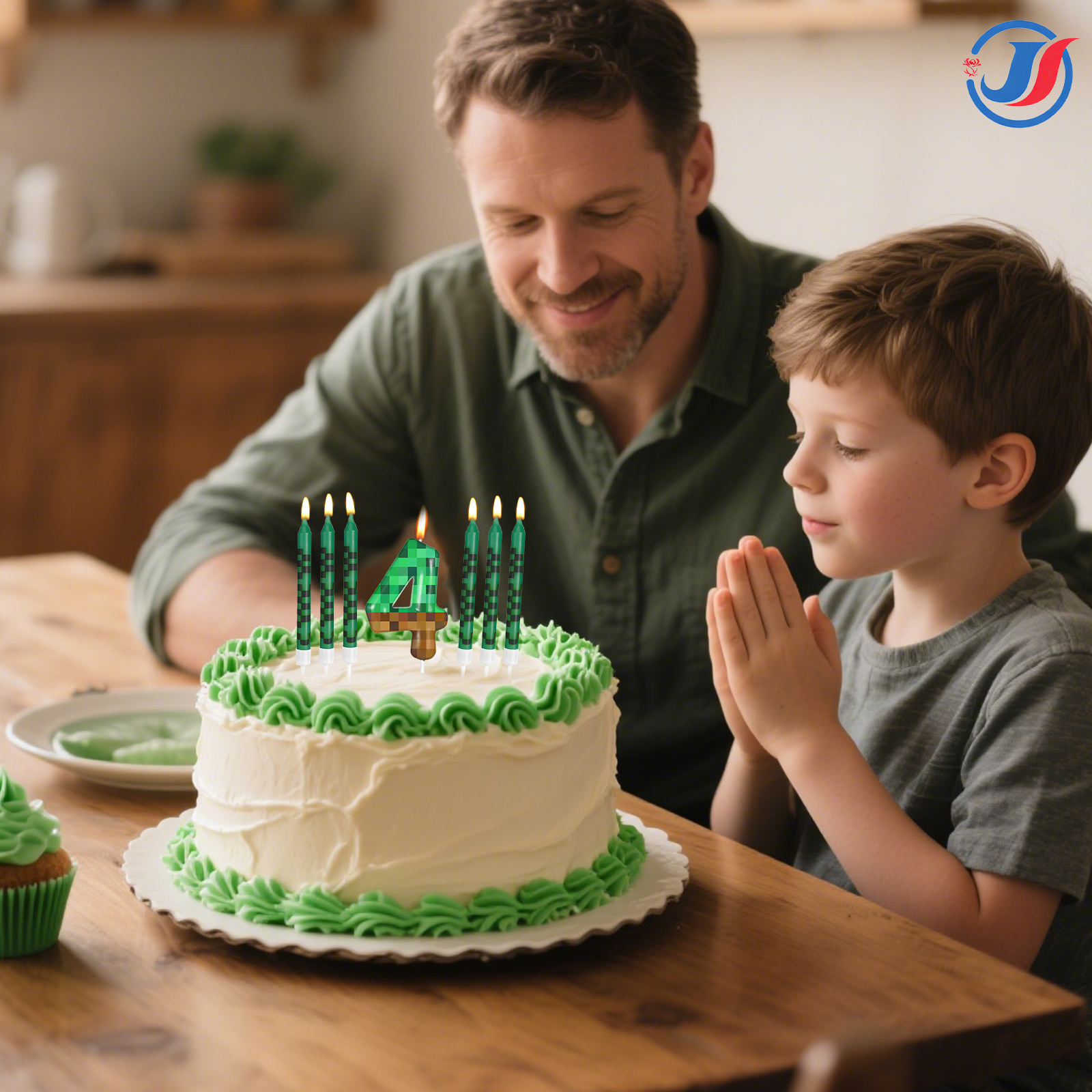 7Pcs Pixel Miner Birthday Cake - Candle Supplies Video 리뷰 및 가격